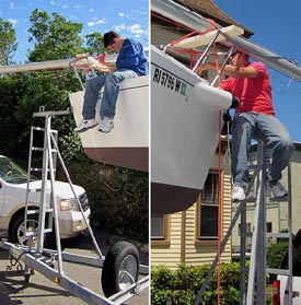 TK working on Vee Jay J/80, Newport, RI